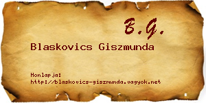 Blaskovics Giszmunda névjegykártya